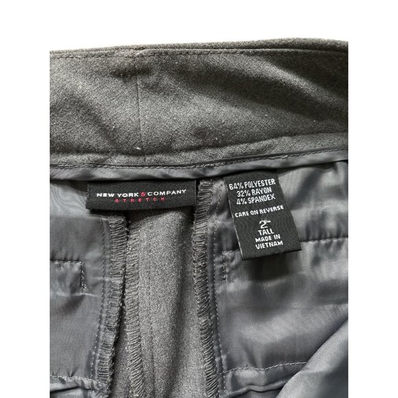 New York & Company Pants Womens 2 Tall Gray Wide Leg Stretch Dress Office Wear - Picture 3 of 8